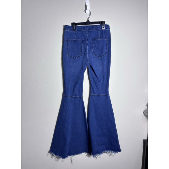 Free People Just Float On Flare Jeans Size 27 High Rise Bell Bottom Boho Hippie - Picture 4 of 9
